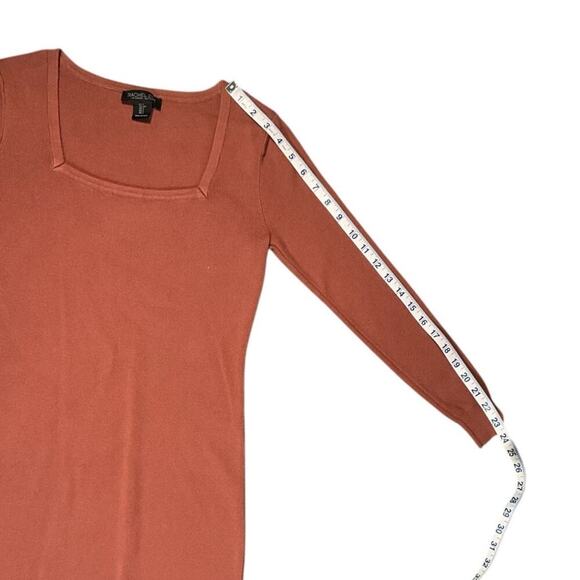 Rachel Zoe Midi Brown Sweater Dress Slit on the Leg Body Con Size Small Stretch - Picture 9 of 11